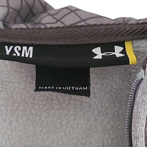 Under Armour Boys Full Zip Hoodie - Youth S/M Gray Embroidered Logo - Picture 7 of 7